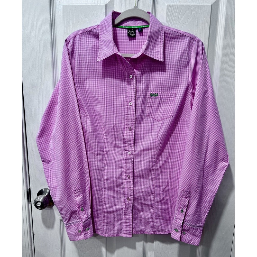 Cruel Girl Womens Pink Gingham Cotton Western Button Down Shirt Large Cowgirl